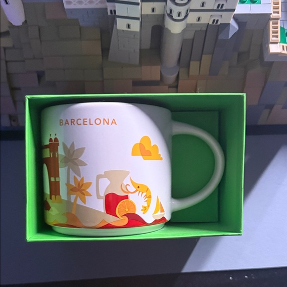 Starbucks Barcelona Mug with Red and Yellow Design